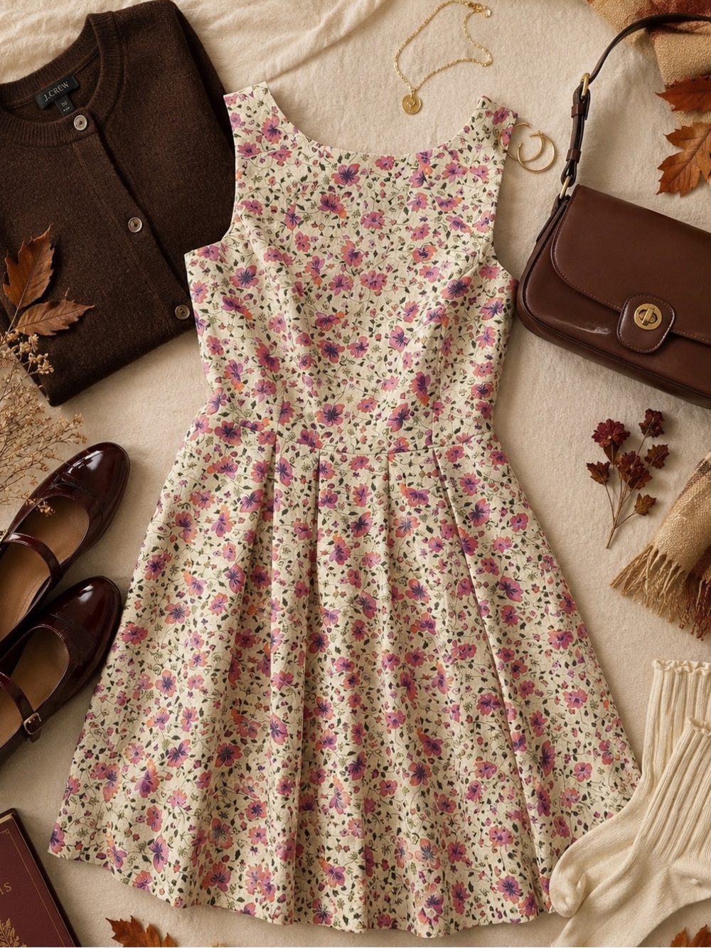 Pink Martini Floral Fit & Flare Dress M Pink Cotton Cocktail Dress